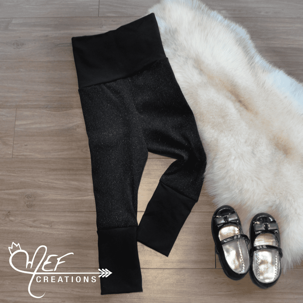 Legging fillette noir brillant chaud mefcreations