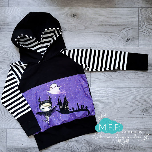 Hoodie Halloween fillette mauve, 3 à 5 ans