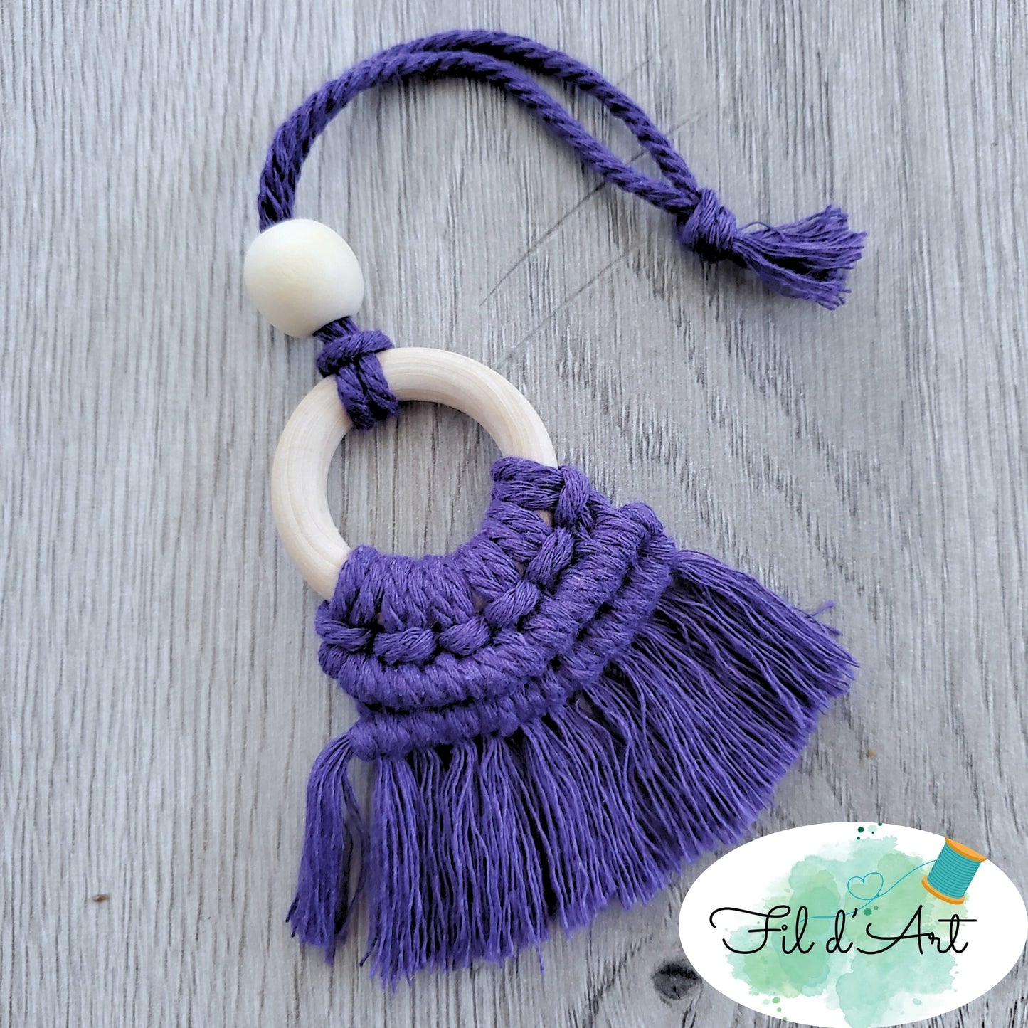 Diffuseur macramé MAUVE par Alicia Forget de le fil d'art