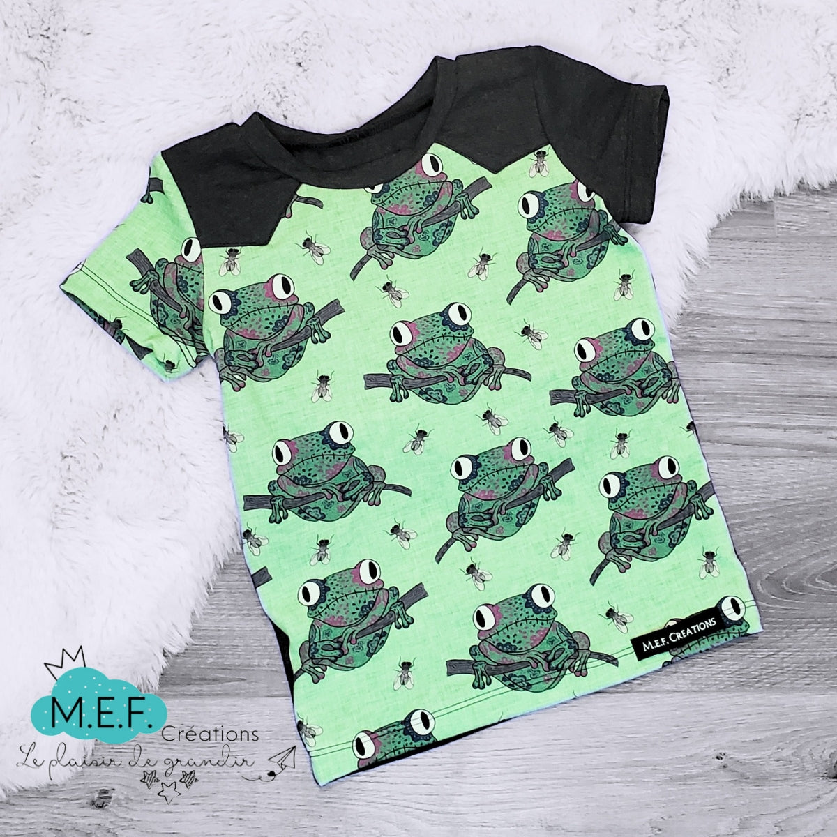 T-shirt garçon, grenouille, 3 à 5 ans, LIQUIDATION