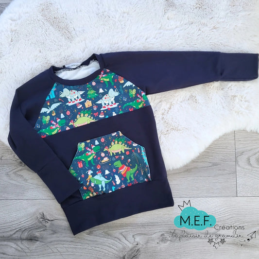 Sweater Noël des dinosaures pour enfant