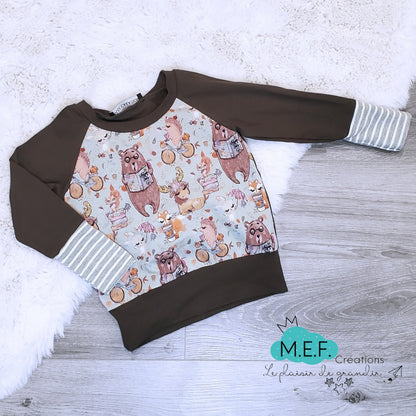 Sweater bébé animaux de la forêt, 3 à 5 ans, LIQUIDATION